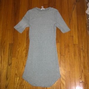 Gray ribbed dress